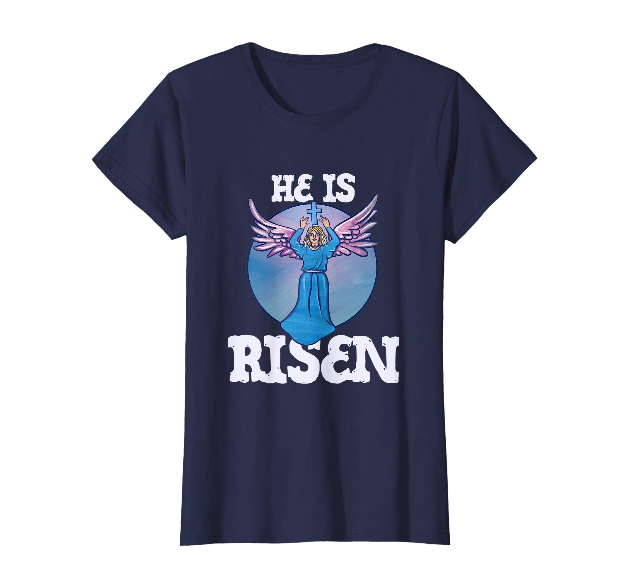 He is Risen t-shirt Christian Easter Sunday Angel Artwork