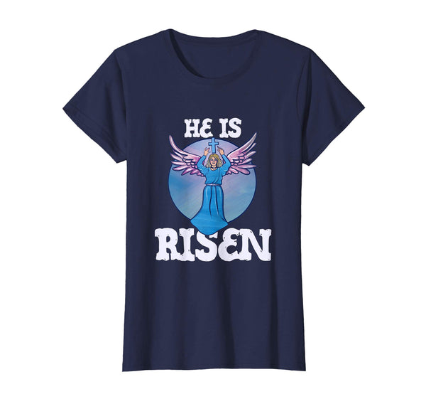 He is Risen t-shirt Christian Easter Sunday Angel Artwork