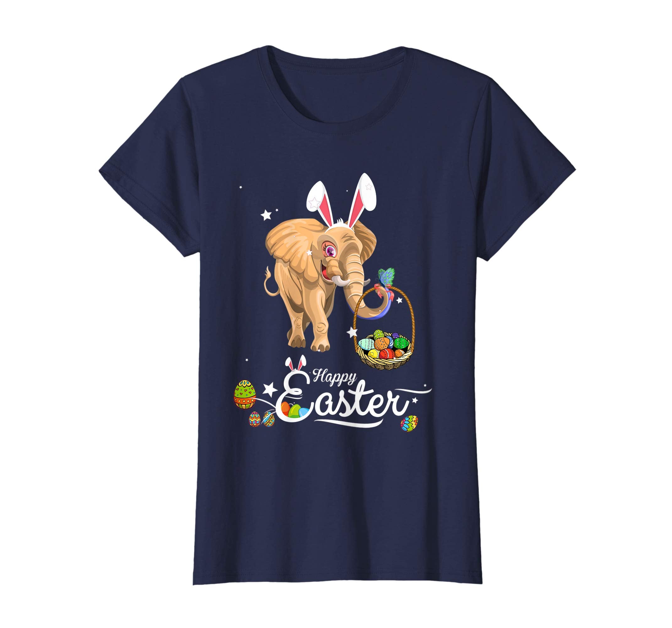 Cute Easter elephant with Bunny Ears and Eggs T Shirt