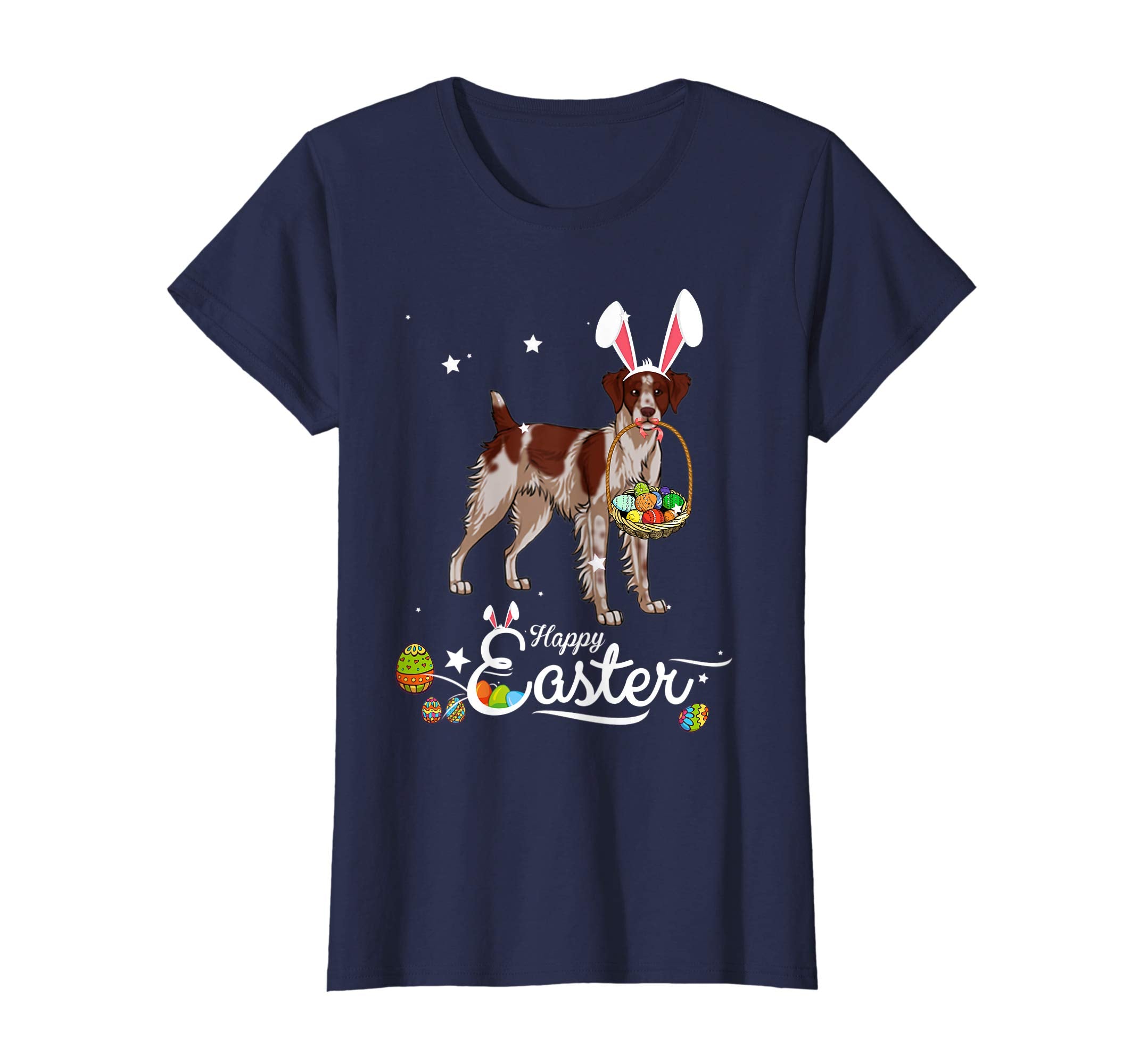 Brittany Spaniel Dog With Bunny Hat Easter Costume T Shirt