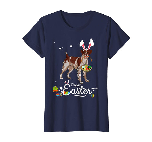 Brittany Spaniel Dog With Bunny Hat Easter Costume T Shirt