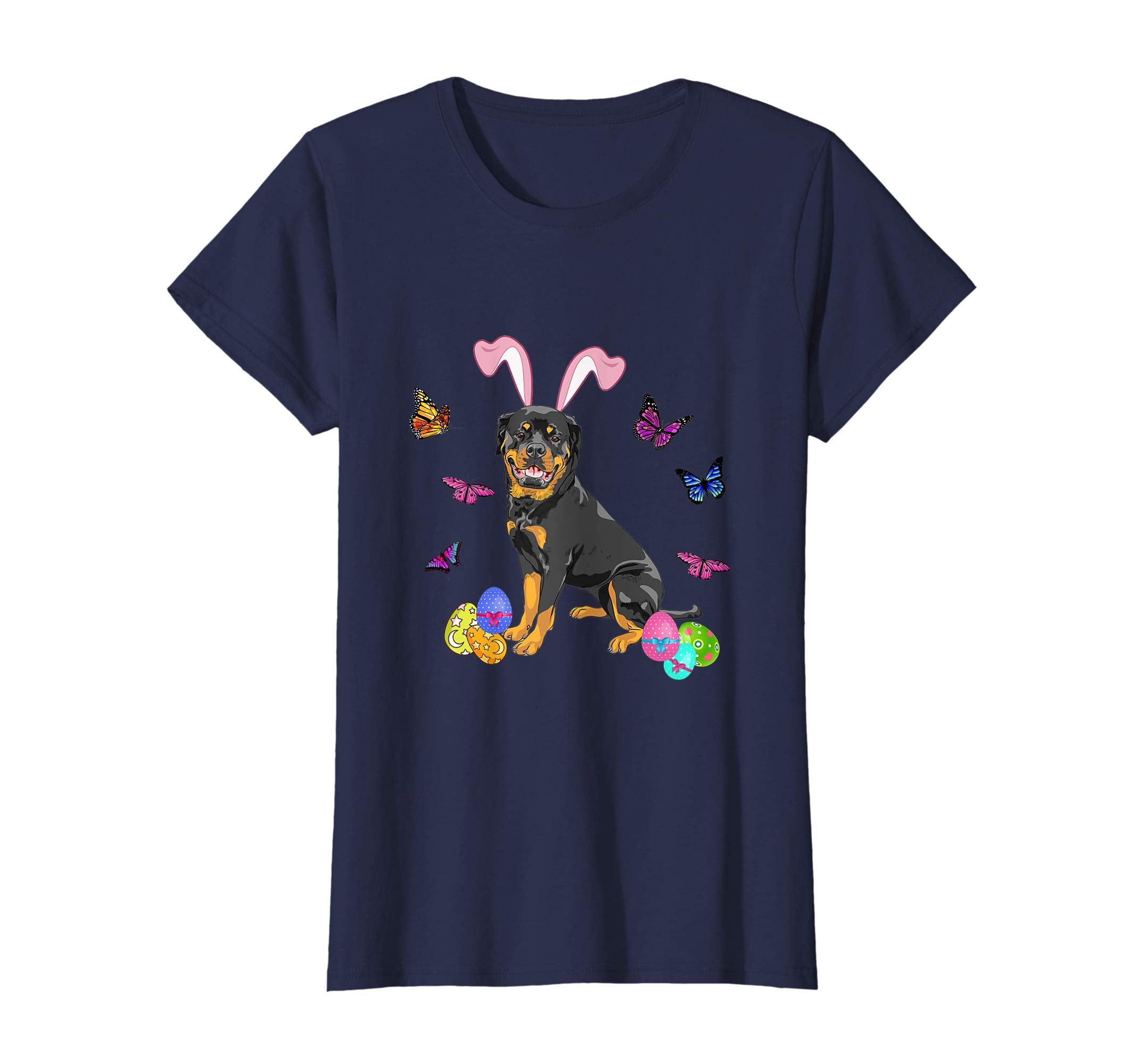 Rottweiler Bunny Rabbit Happy Easter Day T-Shirt