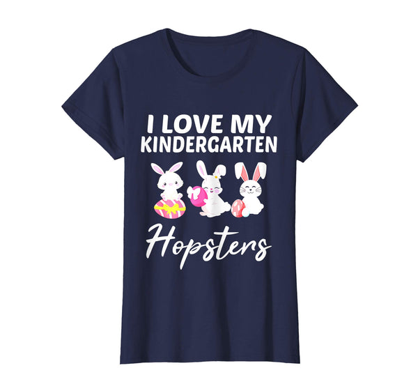 I Love My Kindergarten Hopsters Easter Teacher Shirt
