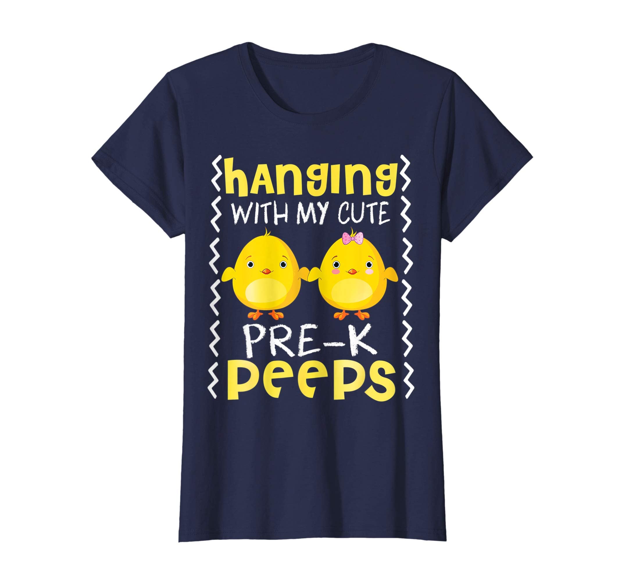 Hanging With My Cute Prek Peeps Teacher Easter Day Shirt