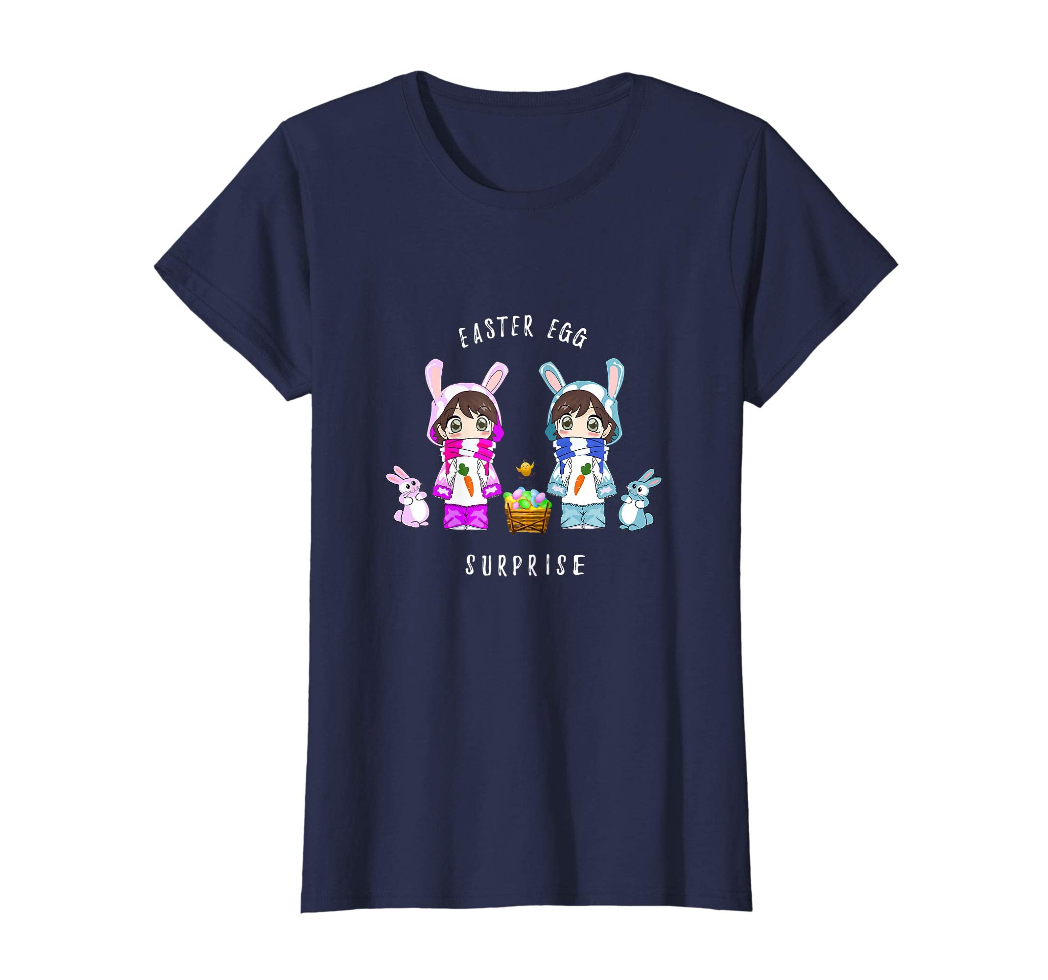 Chibi Twins - Easter Egg Surprise Cute Kawaii Bunny T-Shirt