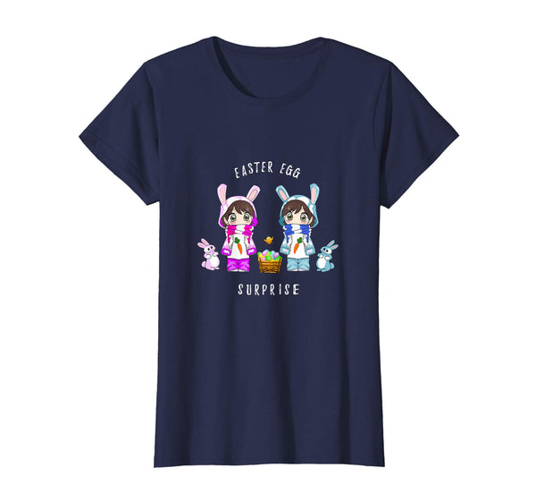 Chibi Twins - Easter Egg Surprise Cute Kawaii Bunny T-Shirt