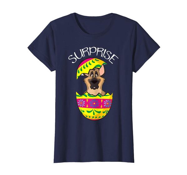 Funny Cute Puppy Malinois Hatches Easter Egg Easter T-Shirt