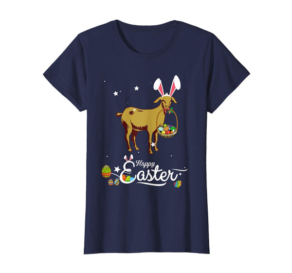 Cute Easter Goat with Bunny Ears and Eggs T Shirt