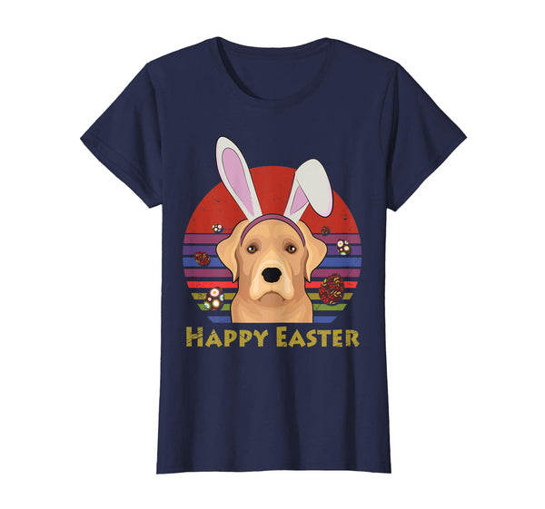 Labrador Retriever With Bunny Headband Happy Easter Tshirt