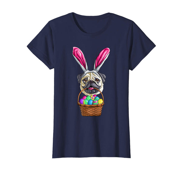 Easter Pug T Shirt Men Women Kids Bunny Basket Eggs Gift