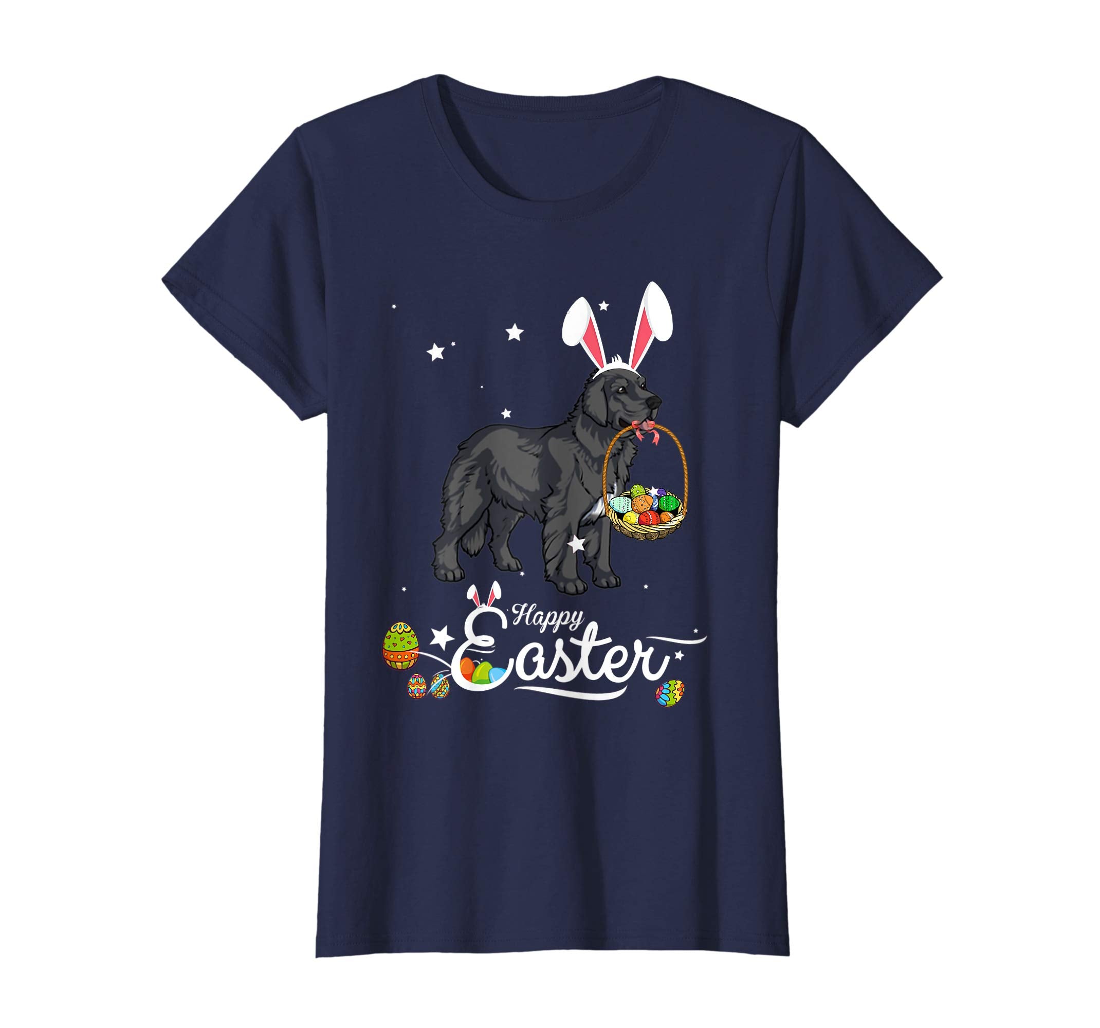 Newfoundland Dog With Bunny Hat Easter Costume T Shirt
