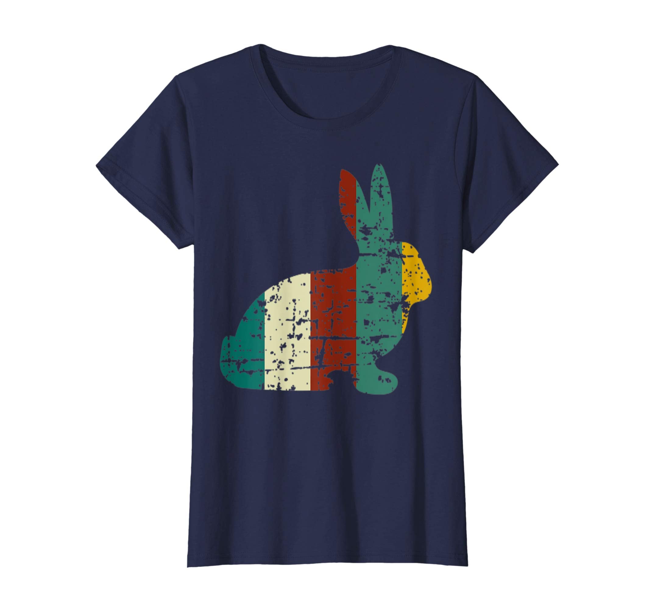 Easter Rabbit Distressed Vintage Bunny Silhouette T-Shirt