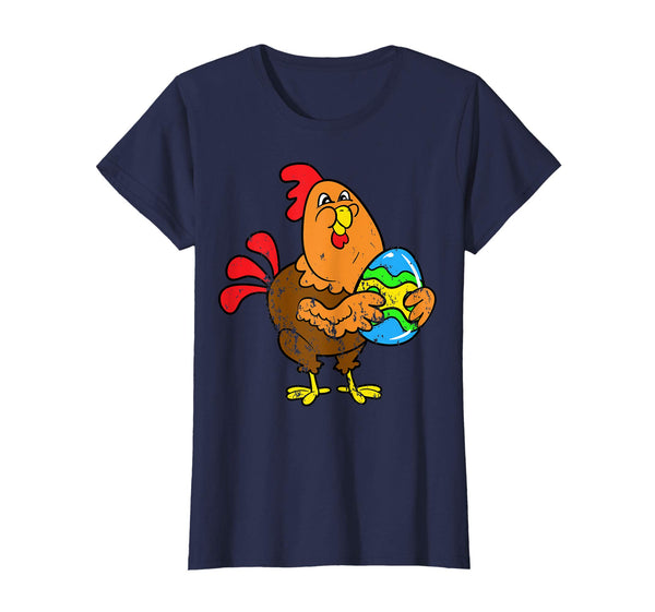 Retro Vintage Grunge Funny Cute Easter Egg Chicken T-Shirt