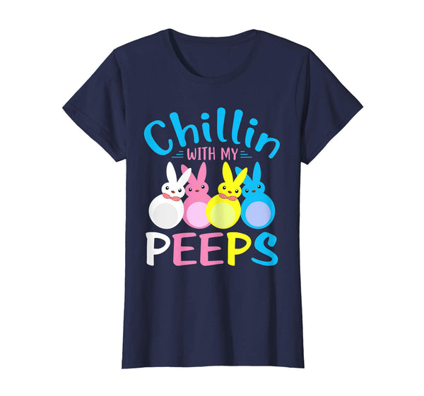 Funny Chillin With My Peeps Easter Kids Boys Girls T-Shirt.