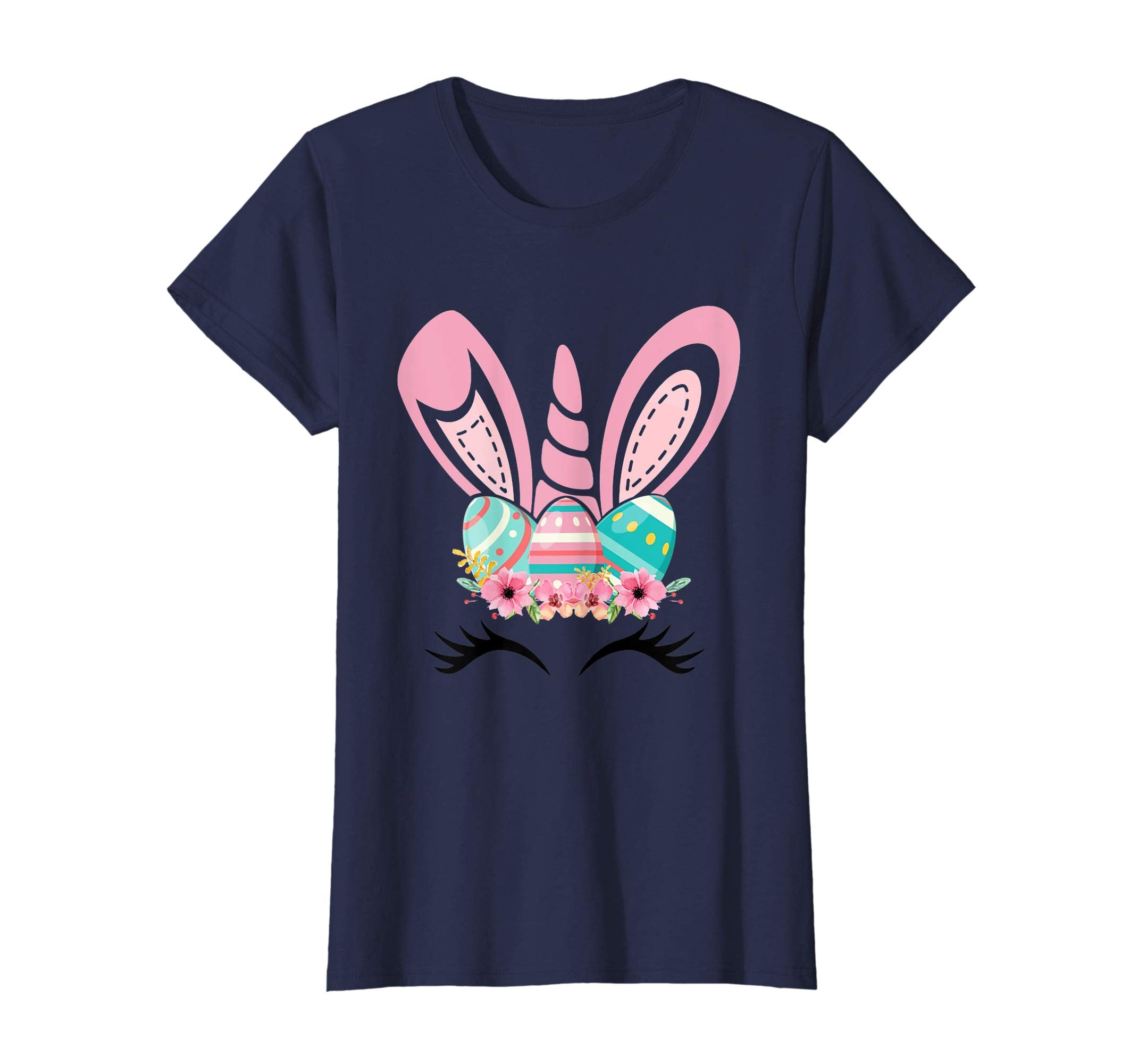 Funny Unicorn With Bunny Rabbit Ears And Egg Easter T-Shirt