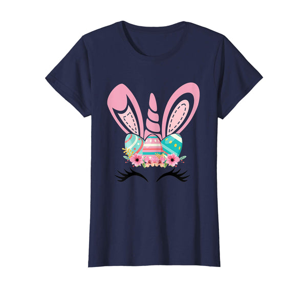 Funny Unicorn With Bunny Rabbit Ears And Egg Easter T-Shirt