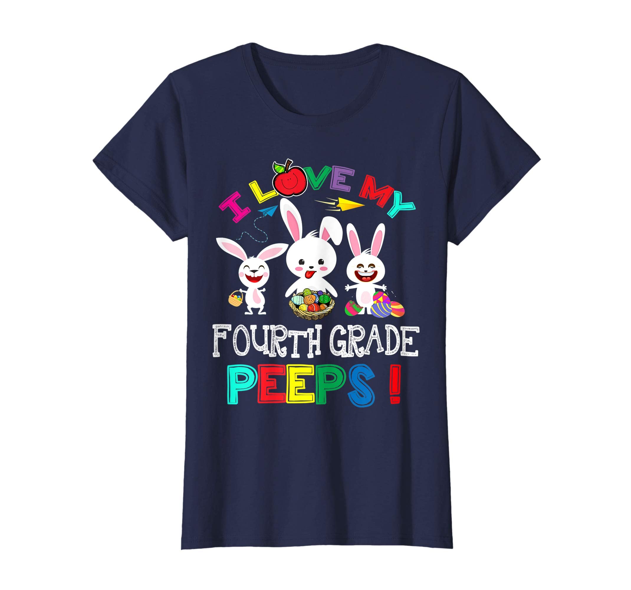 I Love My Fourth Grade Peeps Bunnies Easter Teacher T Shirt