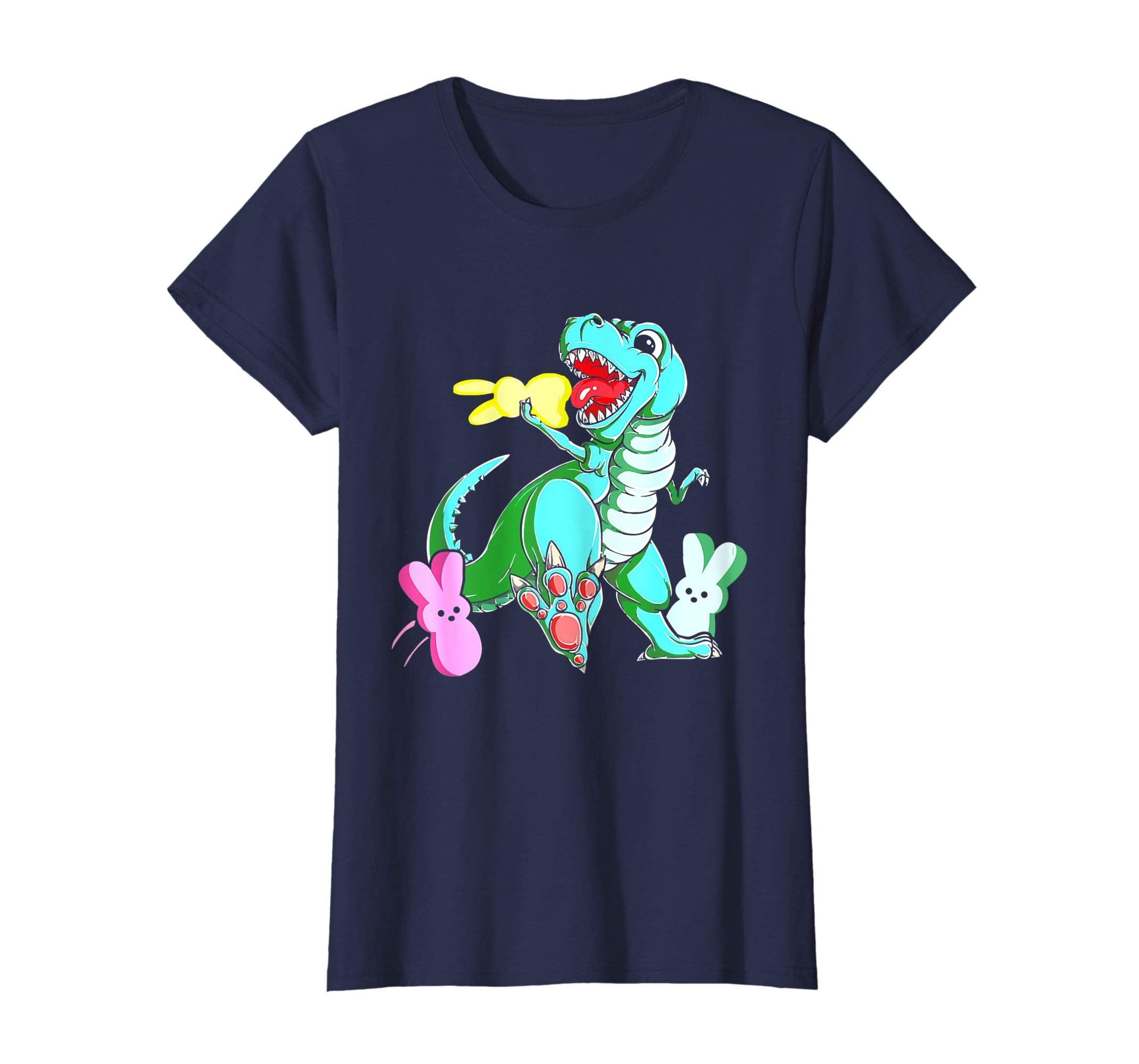 Dinosaur T-rex Eat Bunny Peeps-Happy Easter Day Shirt