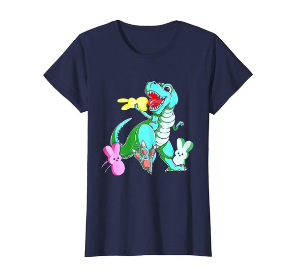 Dinosaur T-rex Eat Bunny Peeps-Happy Easter Day Shirt