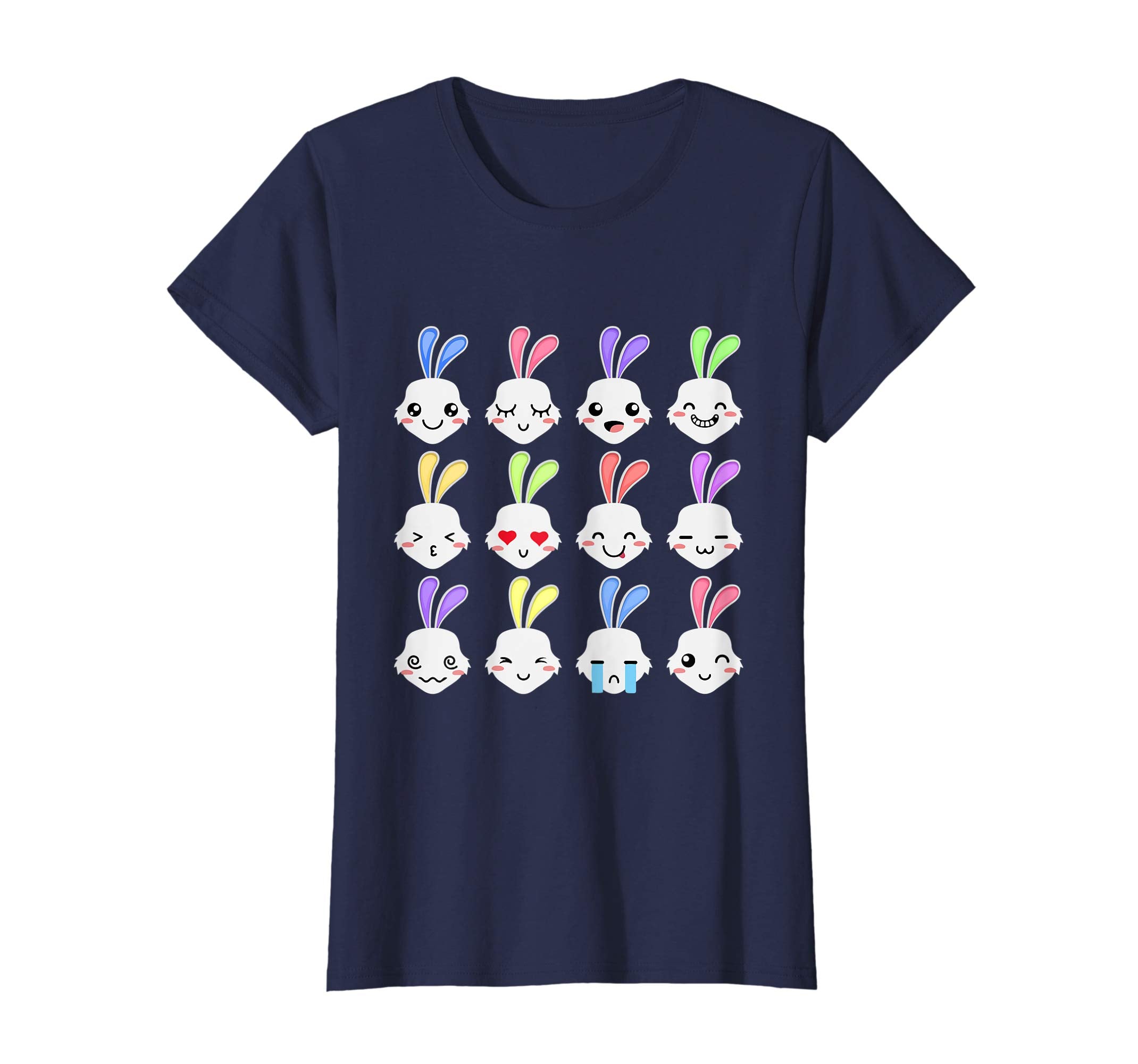 Funny Emoji Easter Bunny Faces Cute Rabbit Easter T-Shirt
