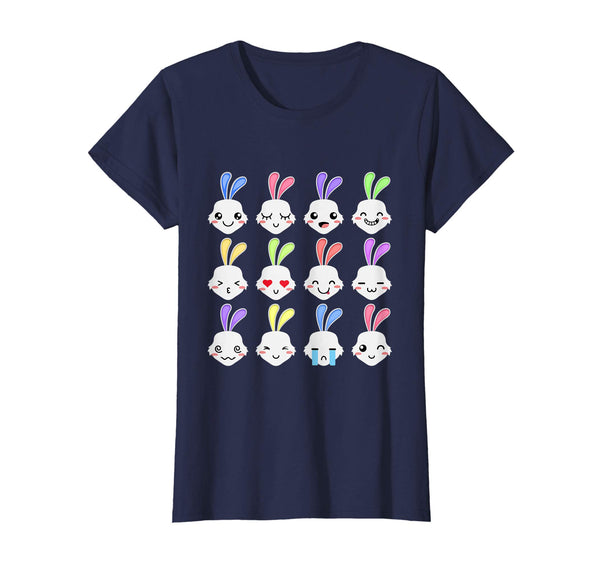 Funny Emoji Easter Bunny Faces Cute Rabbit Easter T-Shirt