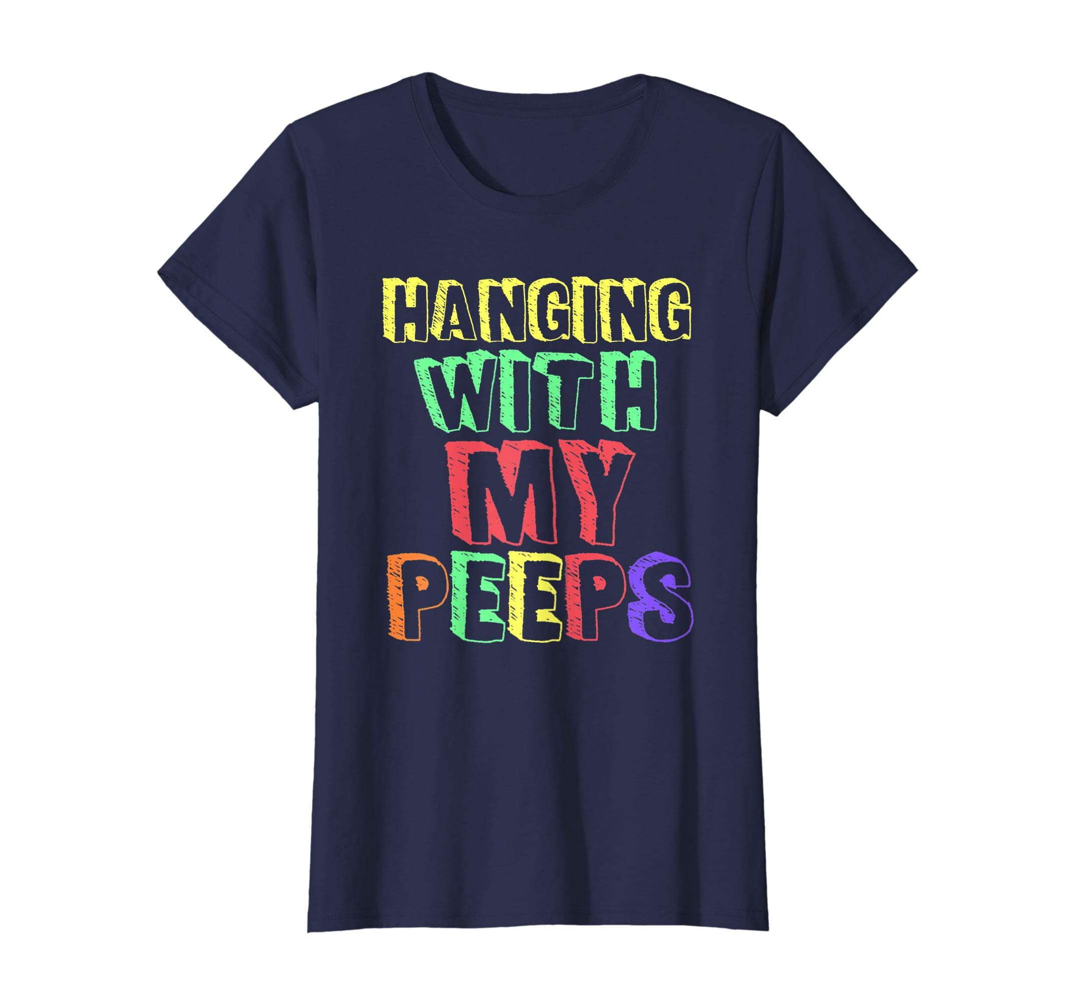 Hanging With My Peeps Cute Easter Pastel Funny Family Shirt