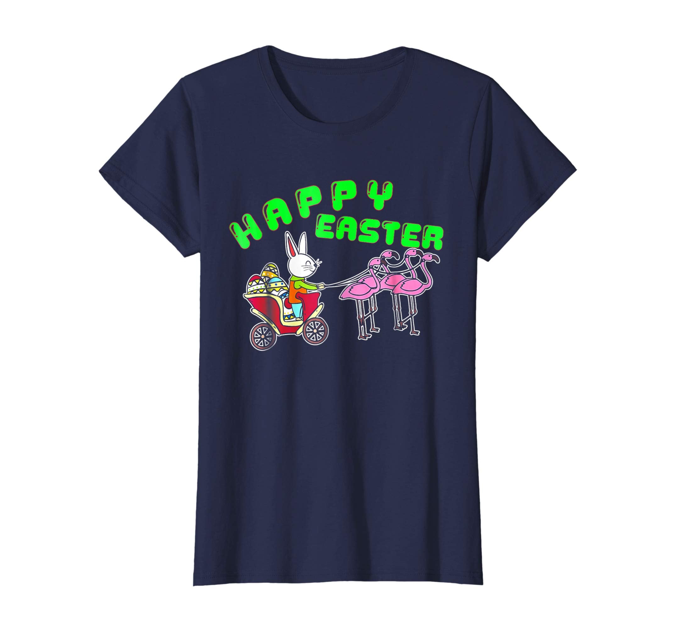 Crazy Rabbit Ride Flamingo T-Shirt Easter Eggs Shirt
