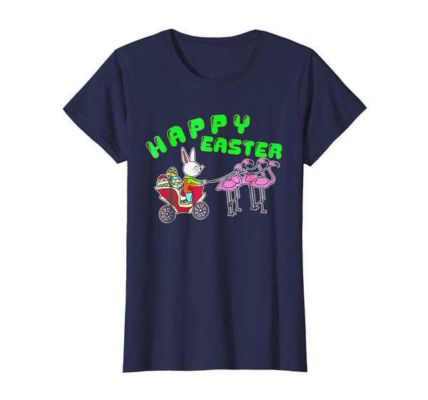 Crazy Rabbit Ride Flamingo T-Shirt Easter Eggs Shirt