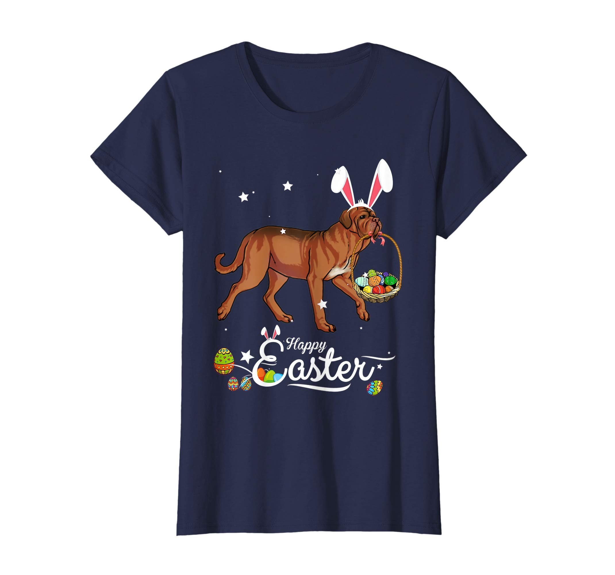 Dogue De Bordeaux Dog With Bunny Hat Easter Costume T Shirt