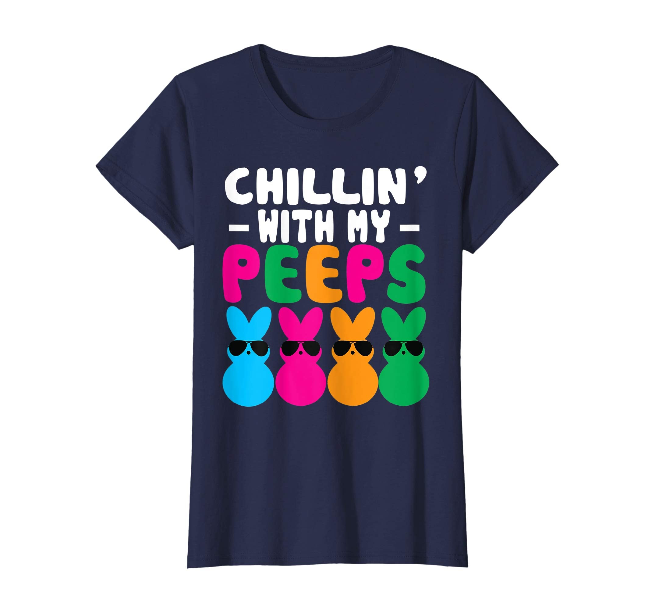 Chillin' With My Peeps Easter Bunny Egg Funny Gift T-Shirt