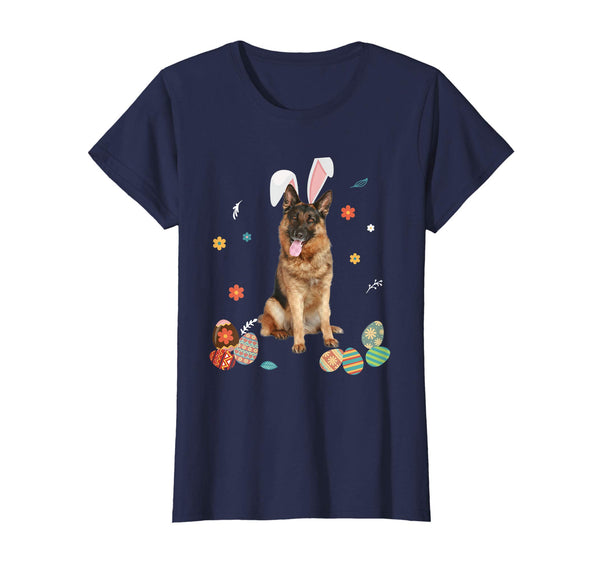 German Shepherd Bunny Rabbit Happy Easter Day T-Shirt
