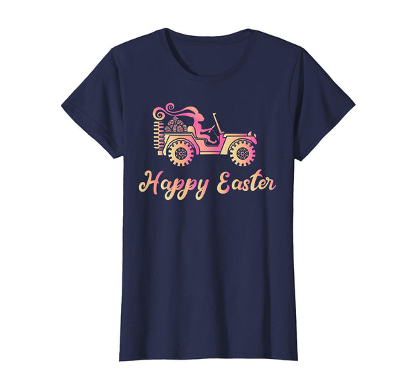 Jeep Happy Easter Bunny with Long Ears Eggs Shirt