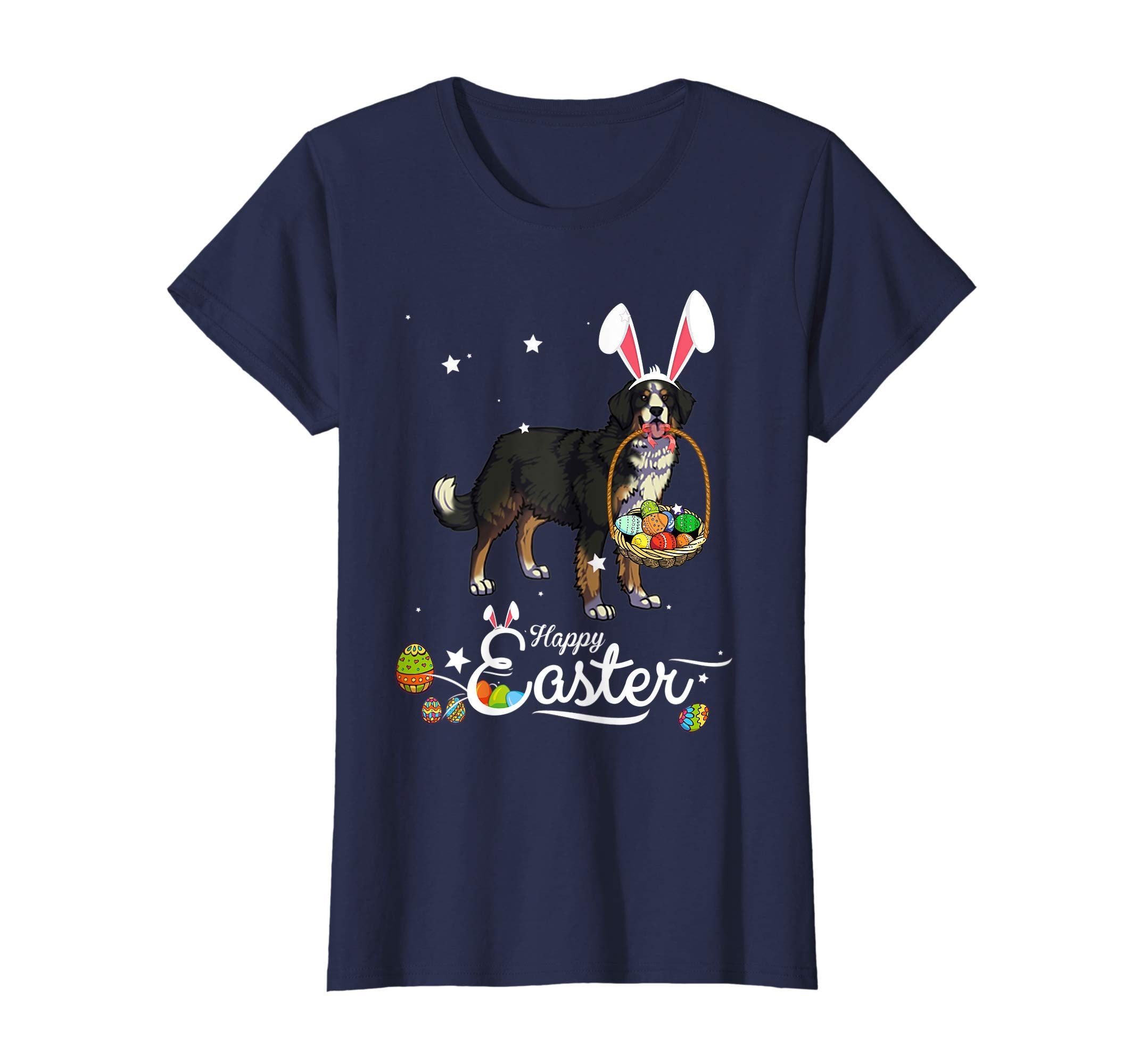 Bernese Mountain Dog With Bunny Hat Easter Costume T Shirt