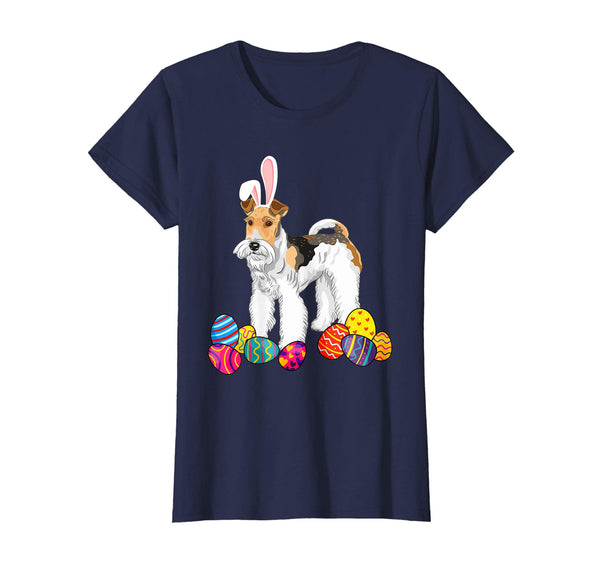 Wire Fox Terrier Bunny Ear With Egg Easter Easter Day Shirt