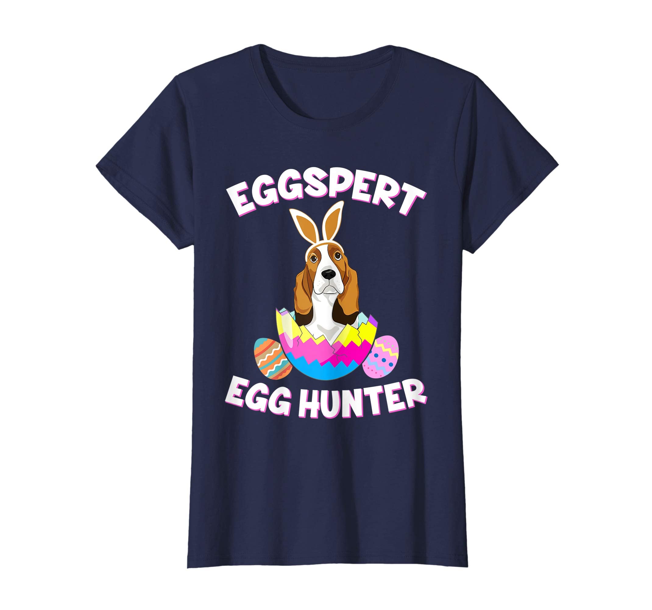 Eggspert Egg Hunter Easter Funny Basset Hound T Shirt