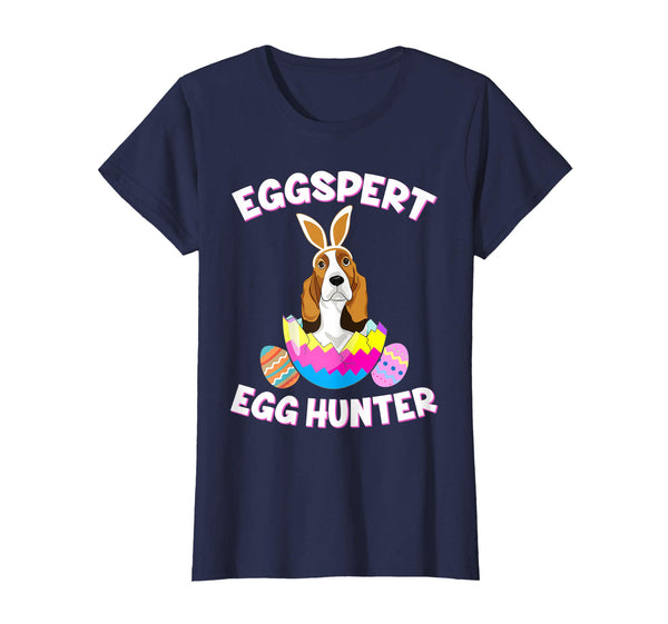 Eggspert Egg Hunter Easter Funny Basset Hound T Shirt