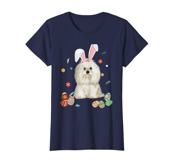 Maltese Bunny Rabbit Happy Easter Day T-Shirt