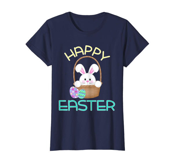 Happy Easter Shirt Bunny in Basket &amp; Eggs Easter Gift