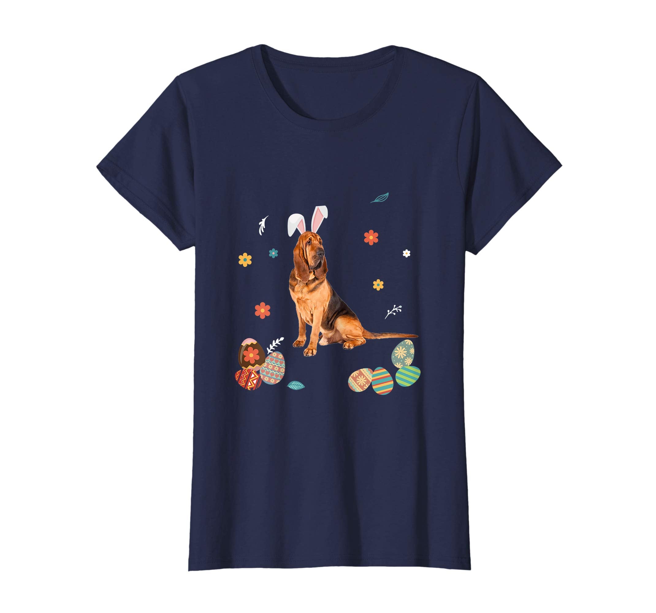 Bloodhound Bunny Rabbit Happy Easter Day T-Shirt