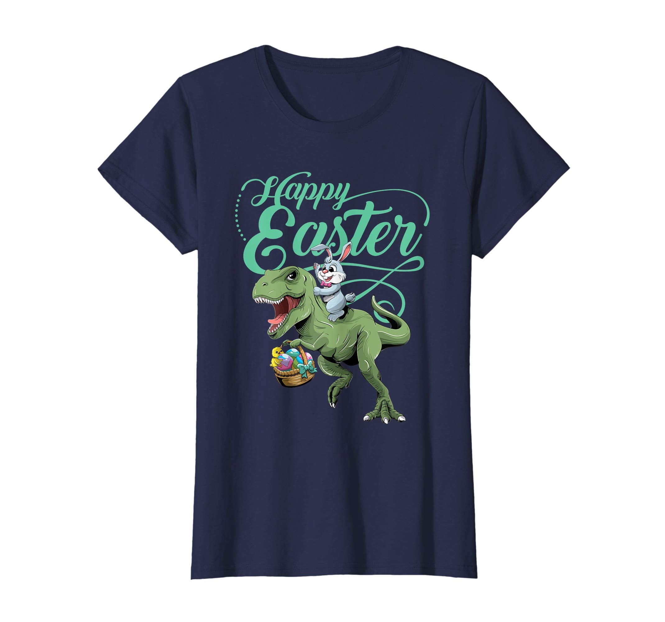 Easter T Shirt for Kids with Cool Bunny and T-rex Egg Hunt