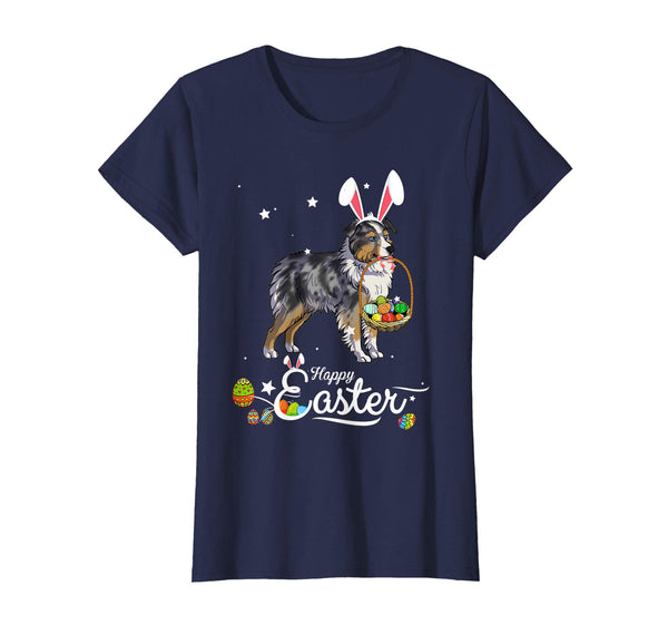 Miniature Shepherd Dog With Bunny Hat Easter Costume T Shirt