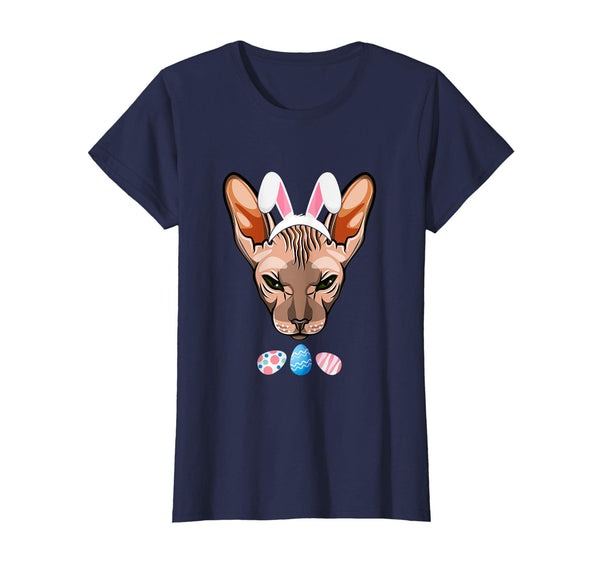 Funny Easter Sphynx Cat With Bunny Ears And Eggs T Shirt
