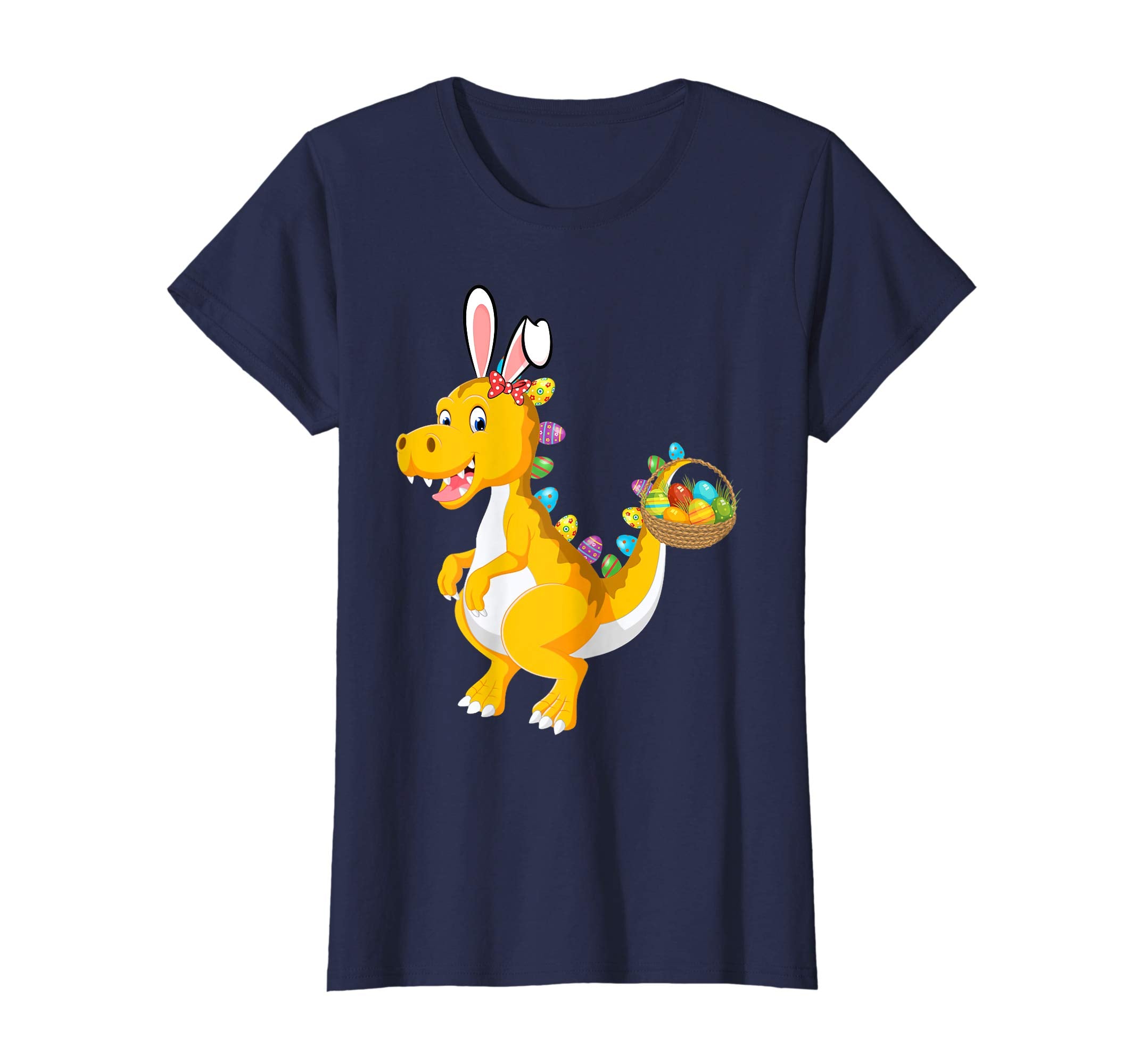 Funny Dinosaur T-rex Bunny with Eggs Easter T shirt