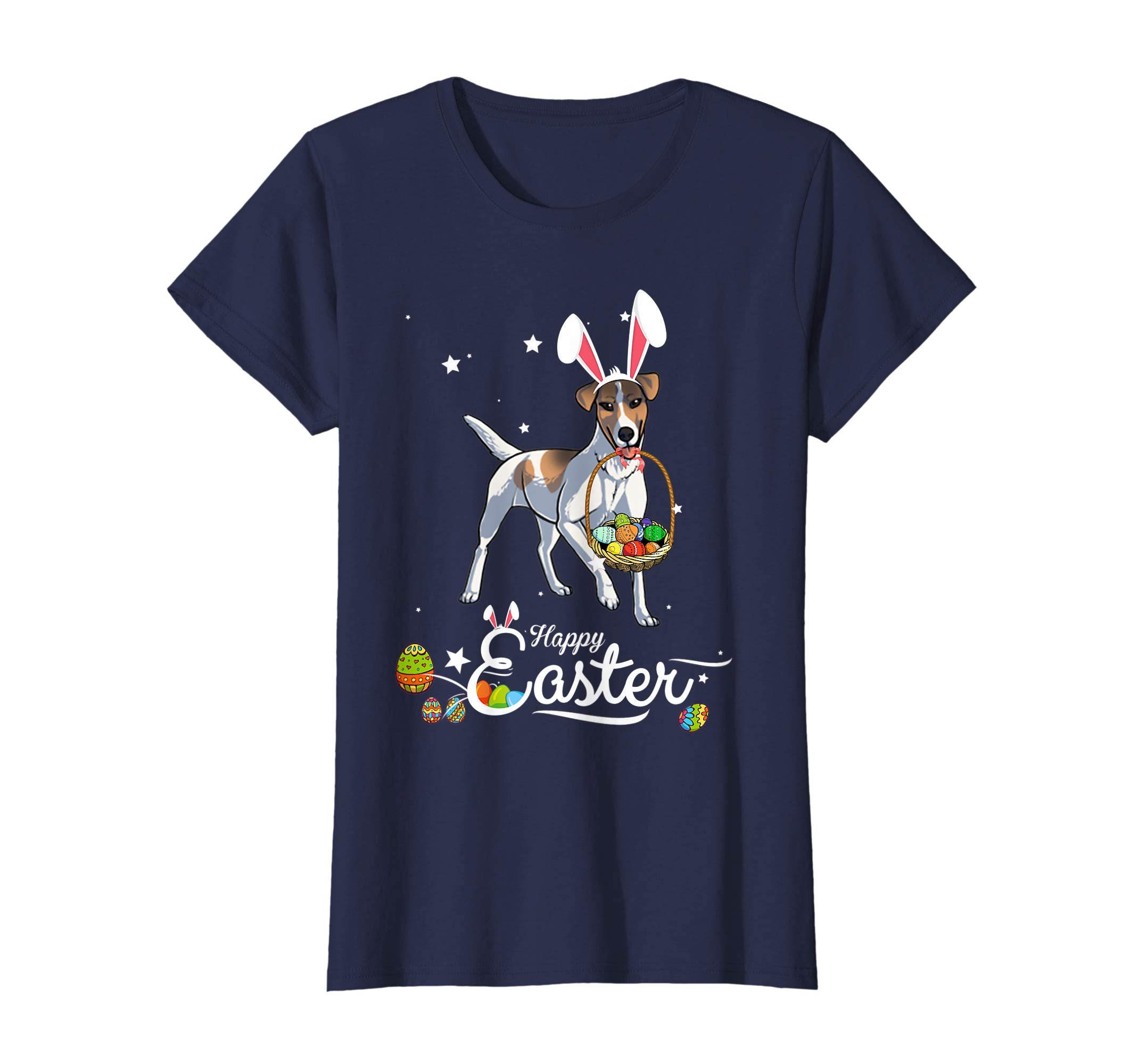 Smooth Fox Terrier Dog With Bunny Hat Easter Costume T Shirt