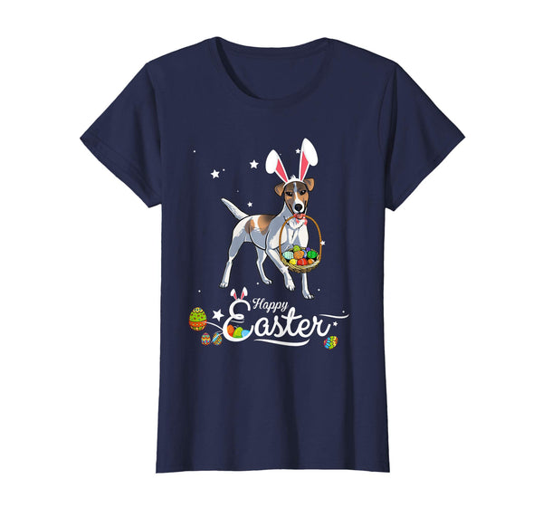 Smooth Fox Terrier Dog With Bunny Hat Easter Costume T Shirt