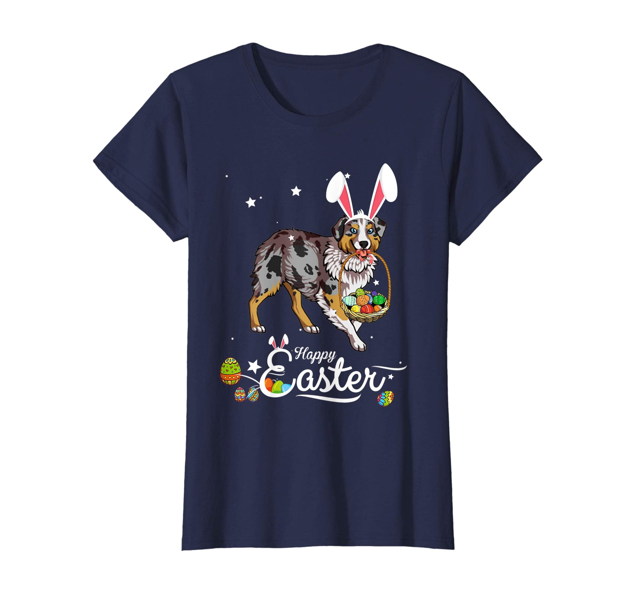 Australian Shepherd Dog With Bunny Hat Easter Costume Shirt