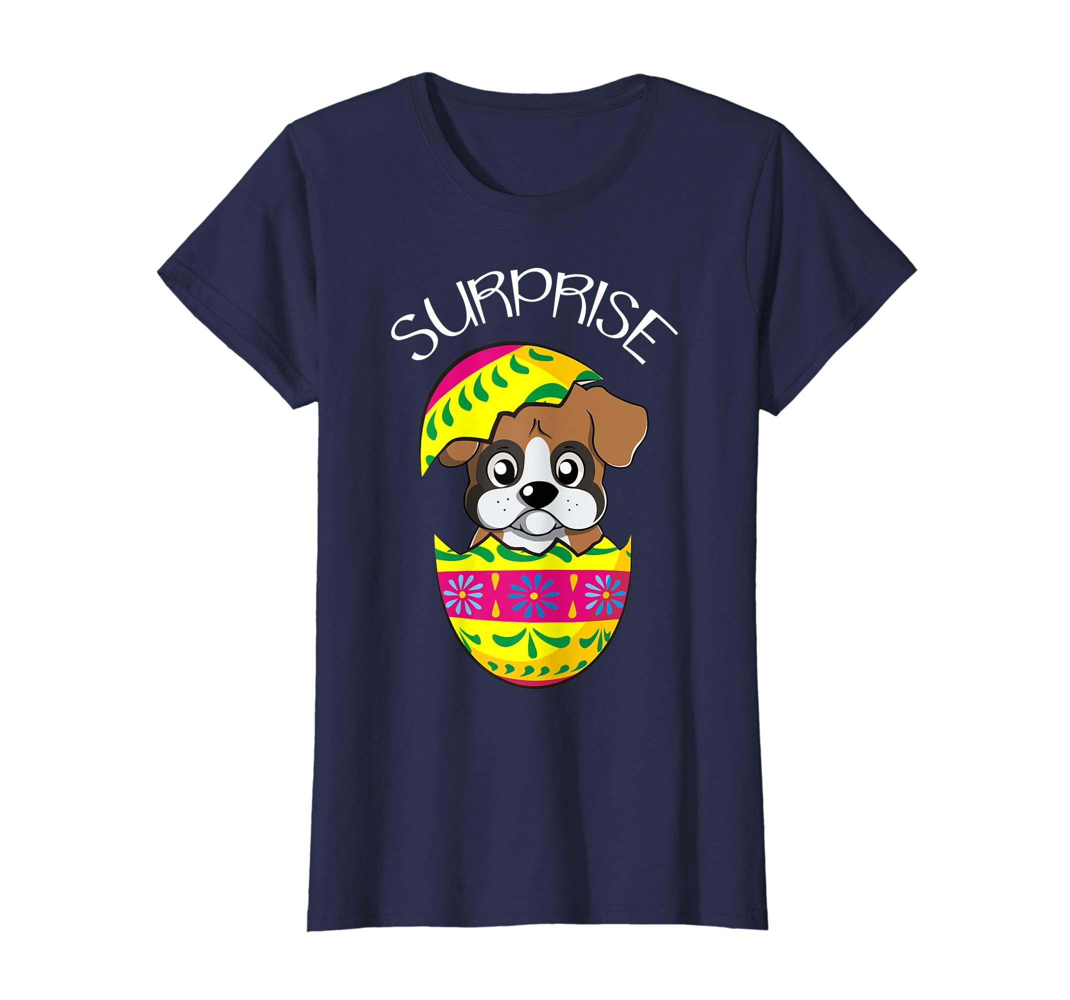 Funny Cute Puppy Boxer Hatches Easter Egg Easter T-Shirt