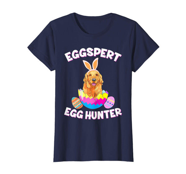 Eggspert Egg Hunter Easter Funny Golden Retriever T Shirt