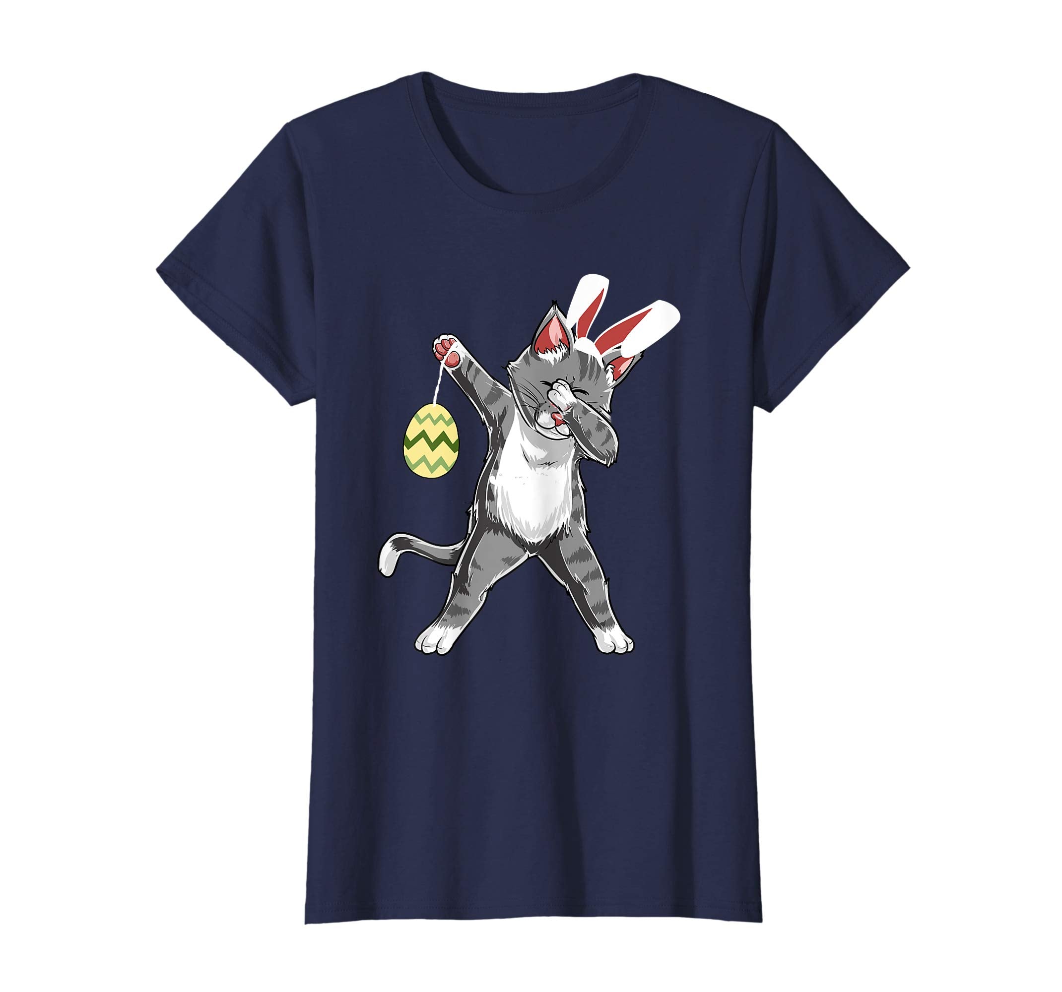 Happy Easter Shirt Dabbing Cat Bunny Easter