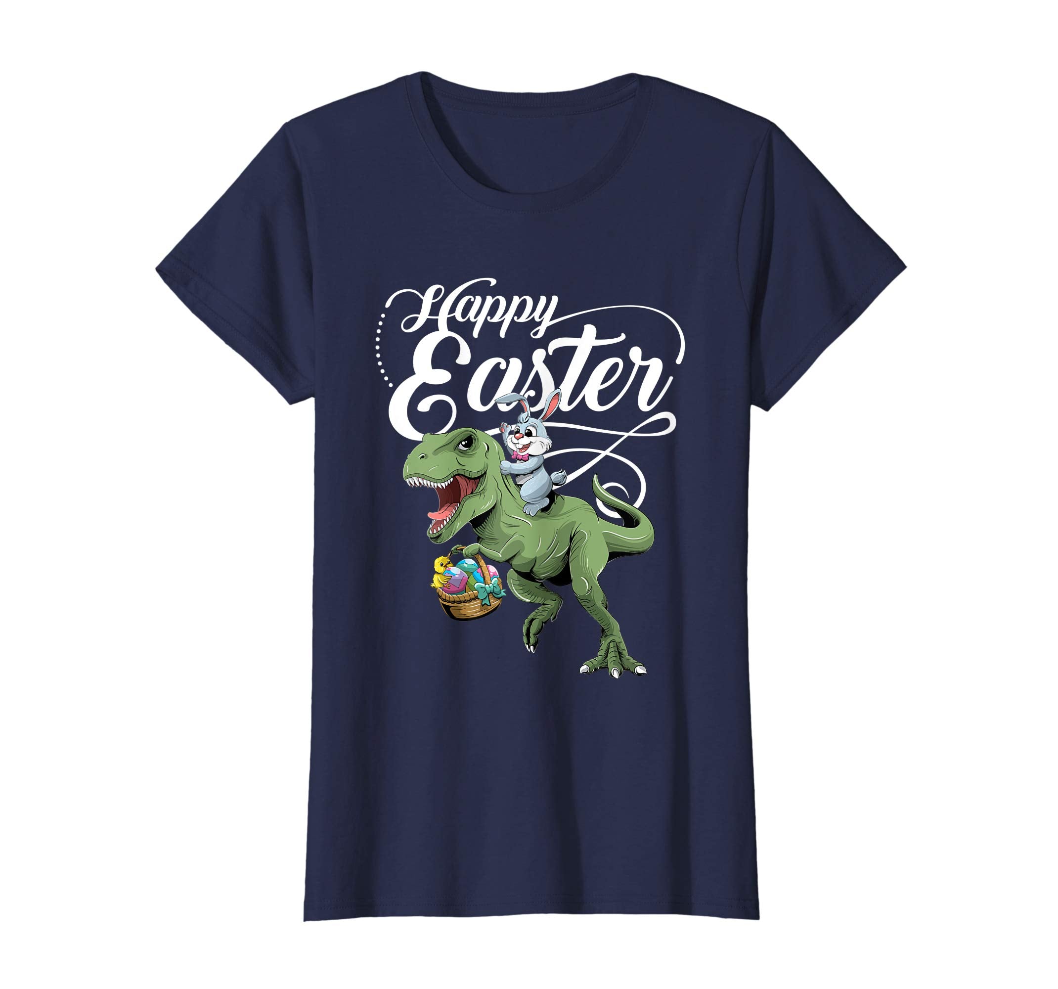 Easter T Shirt for Kids with Cool Bunny and T-rex Egg Hunt